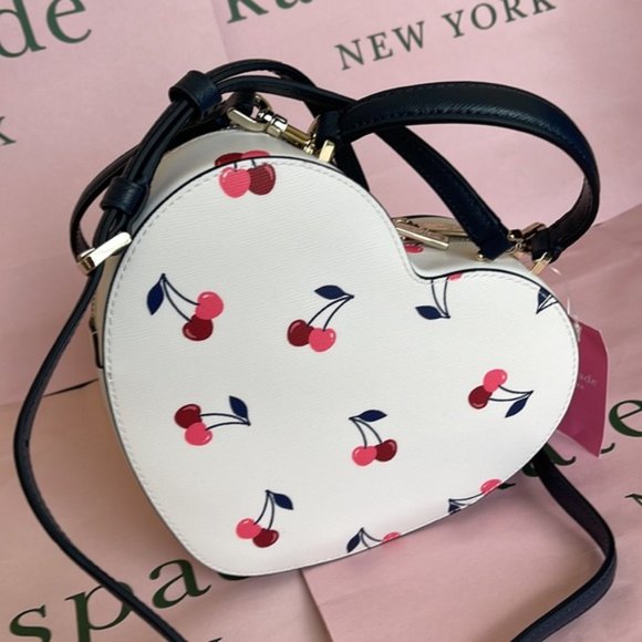 Kate Spade Love Shack Cherry Heart Crossbody Cream Multi - Picture 11 of 16